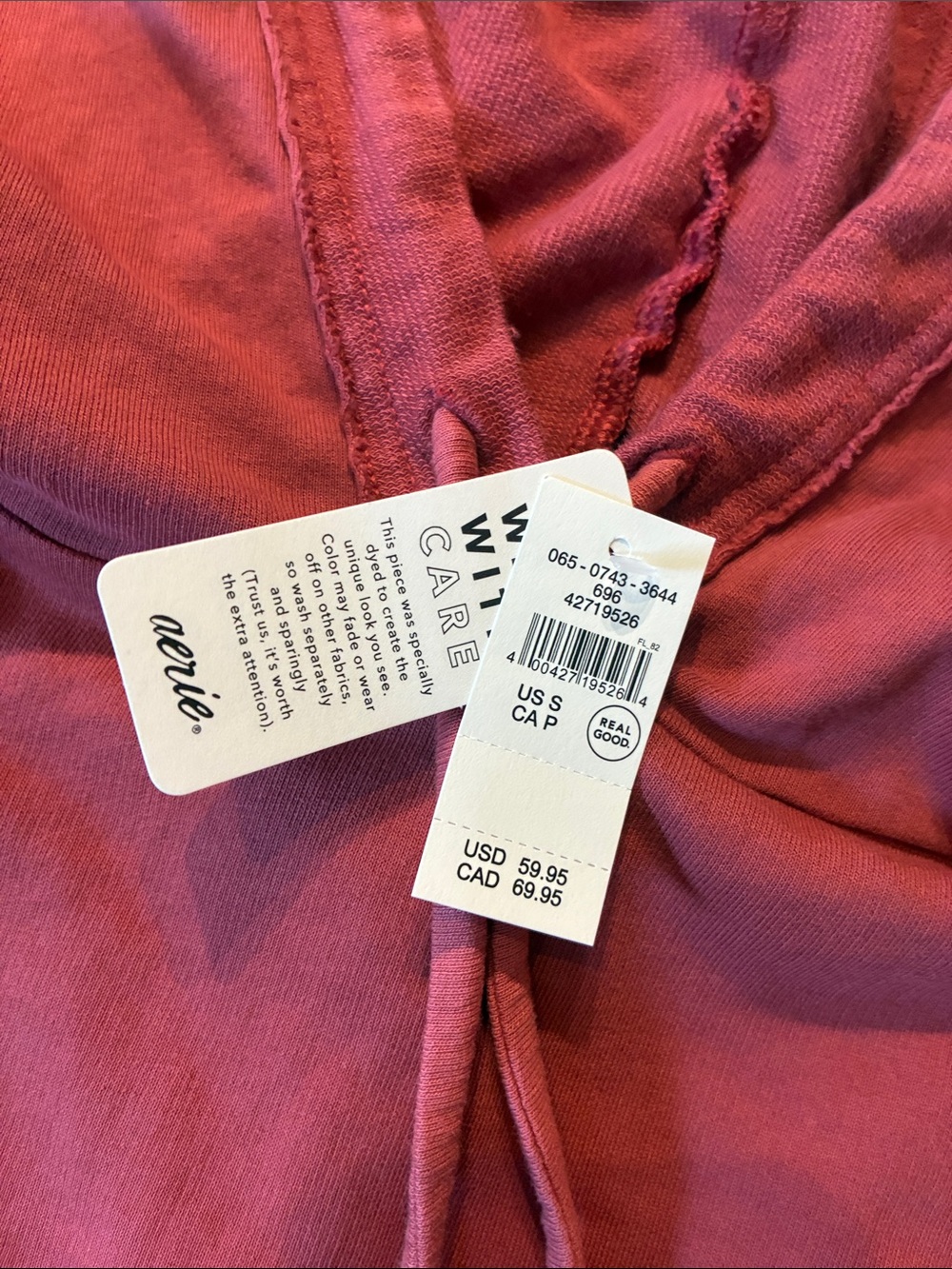 aerie Ruffled Drawstring Hoodie Oversized - Picture 2 of 3